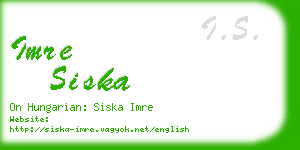 imre siska business card